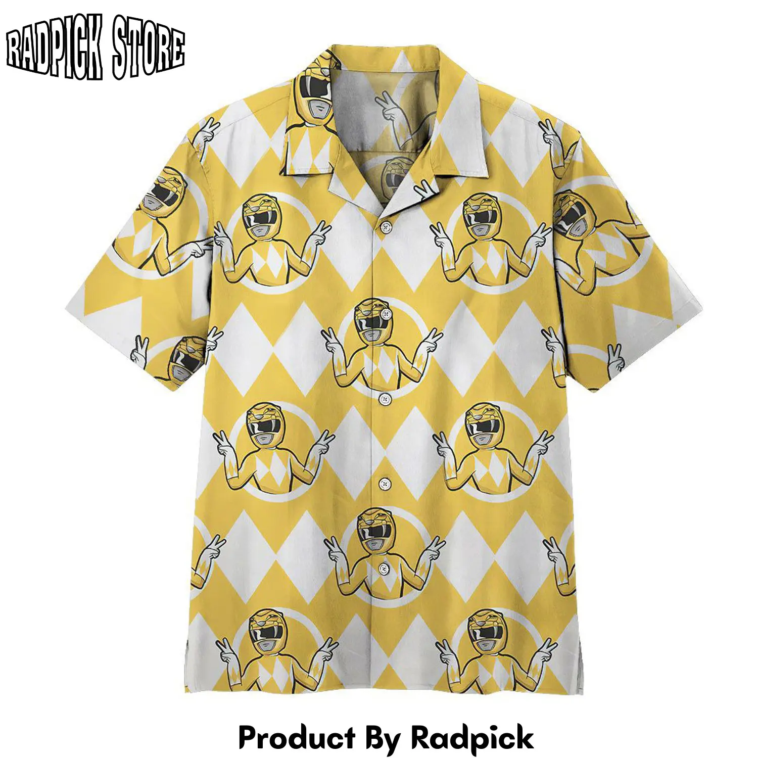 Radpick 3d mighty morphin power rangers yellow ranger hawaii shirt rp2921290